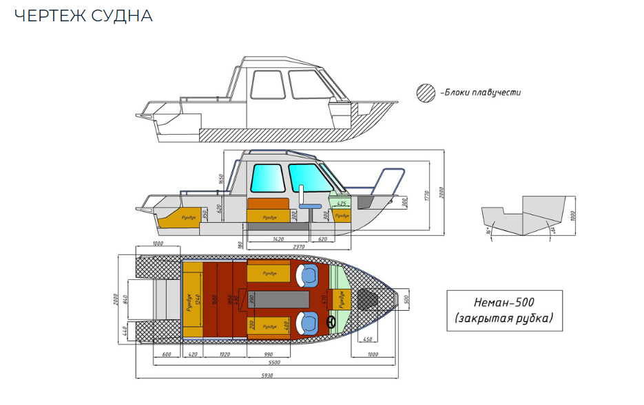 Алюминиевый катер Неман-500 (закрытая рубка) в Комсомольске-на-Амуре