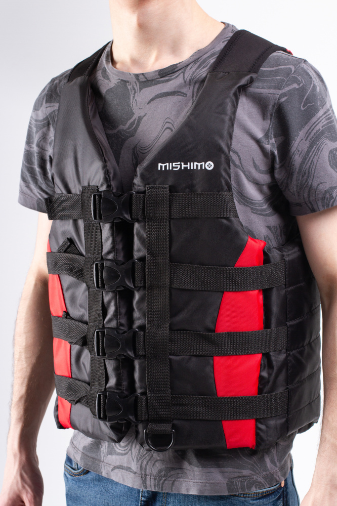 Жилет спасательный MISHIMO PRO Премиум качества Черно-красный в Комсомольске-на-Амуре