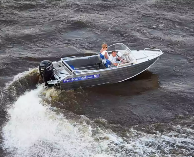 Алюминиевый катер Wyatboat-490 Pro водомет в Комсомольске-на-Амуре