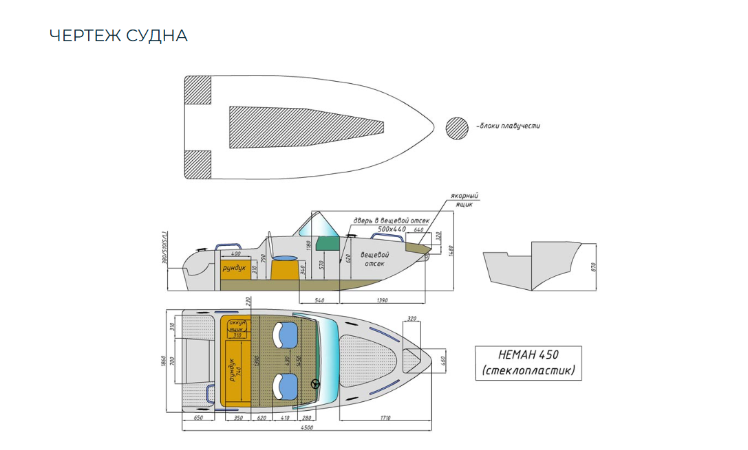 Стеклопластиковый катер Neman-450 в Комсомольске-на-Амуре