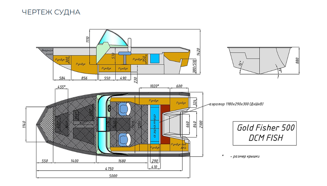 Алюминиевый катер Gold Fisher 500 DCM FISH в Комсомольске-на-Амуре