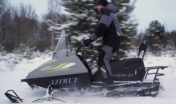 Миниснегоход Бурлак Азимут 20 л.с. , эл.запуск, реверс, тормоз гидравл, капот серый в Комсомольске-на-Амуре