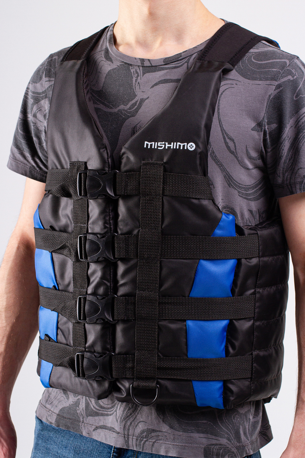 Жилет спасательный MISHIMO PRO Премиум качества Черно-синий в Комсомольске-на-Амуре