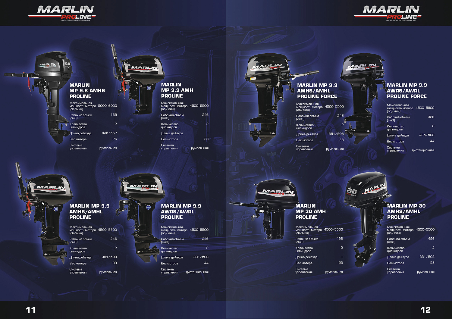 Лодочный мотор MARLIN PROLINE MP 9.9(15) AWRL в Комсомольске-на-Амуре