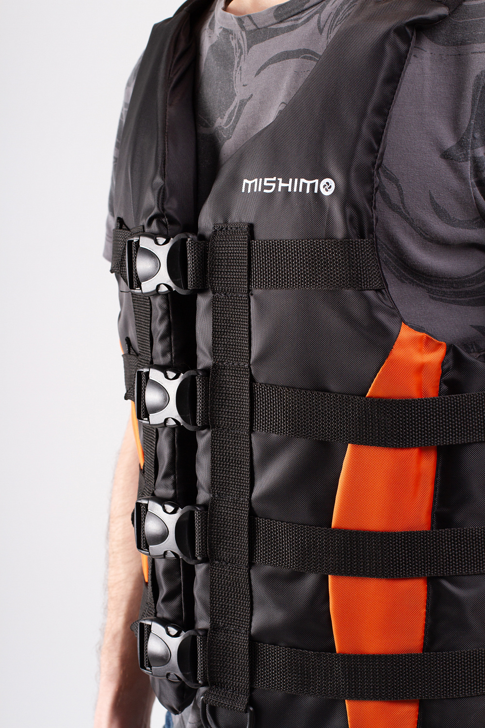 Жилет спасательный MISHIMO PRO Премиум качества Черно-оранжевый в Комсомольске-на-Амуре