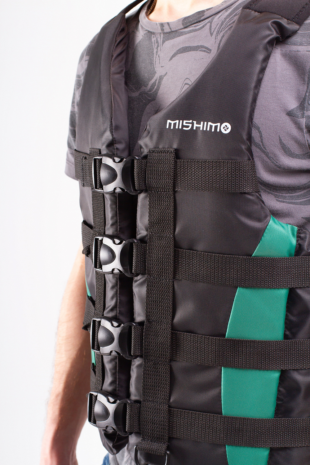 Жилет спасательный MISHIMO PRO Премиум качества Черно-зеленый в Комсомольске-на-Амуре