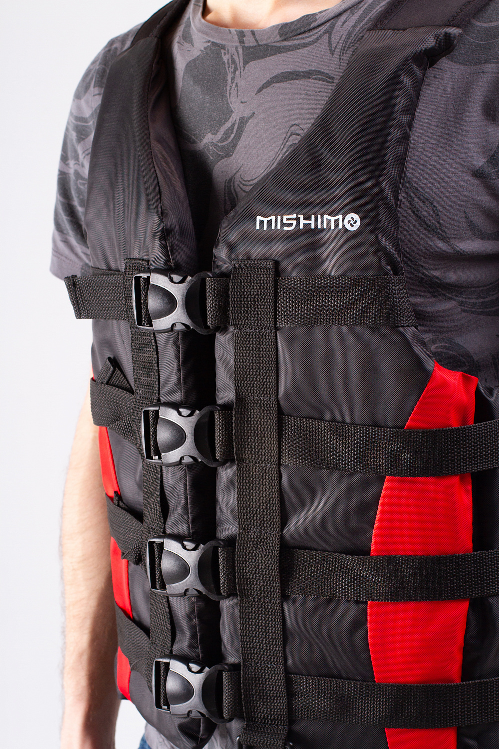 Жилет спасательный MISHIMO PRO Премиум качества Черно-красный в Комсомольске-на-Амуре